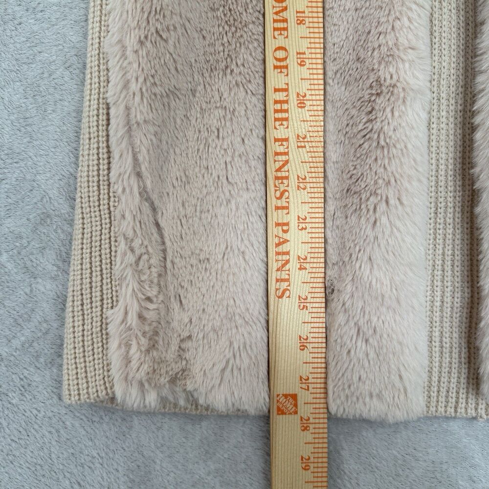 Y2K Liz Claiborne Faux Fur Sweater Vest Small Cream Mobwife Grunge Penny Lane - Picture 5 of 9